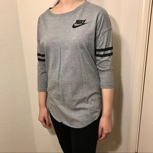 nike grey sleeve tee